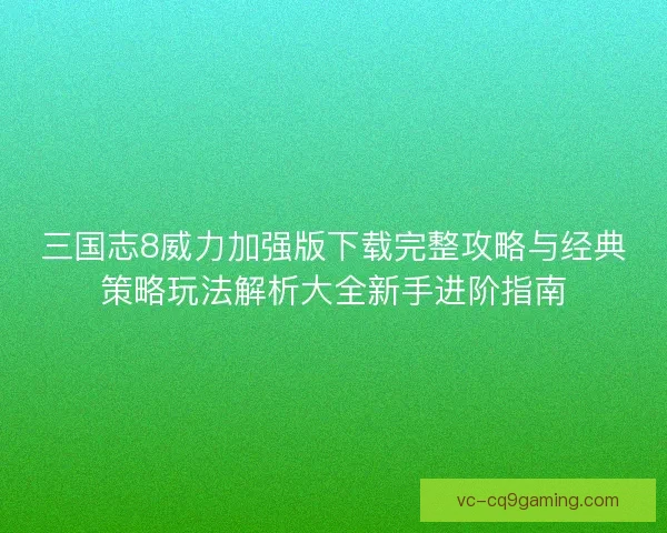 三国志8威力加强版下载完整攻略与经典策略玩法解析大全新手进阶指南